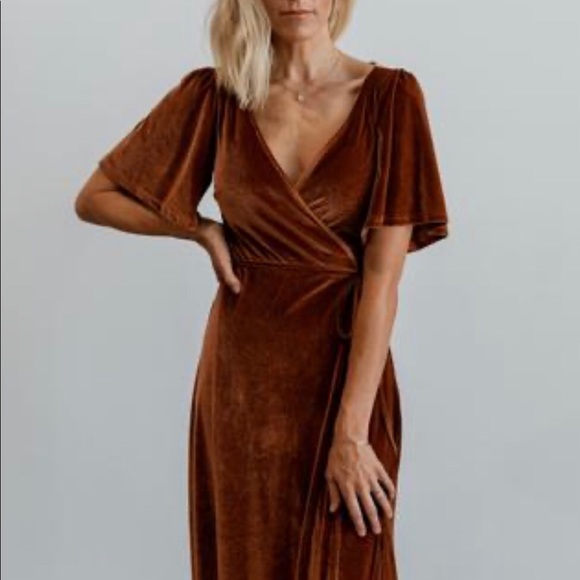 Baltic Born Dresses & Skirts - Baltic Born Meghan Velvet Wrap Dress | Spice